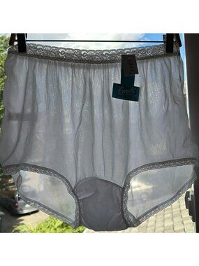 Vintage 90s Carole Panties Lot 2 Nylon Lace Trim Briefs White Size 10 Deadstock